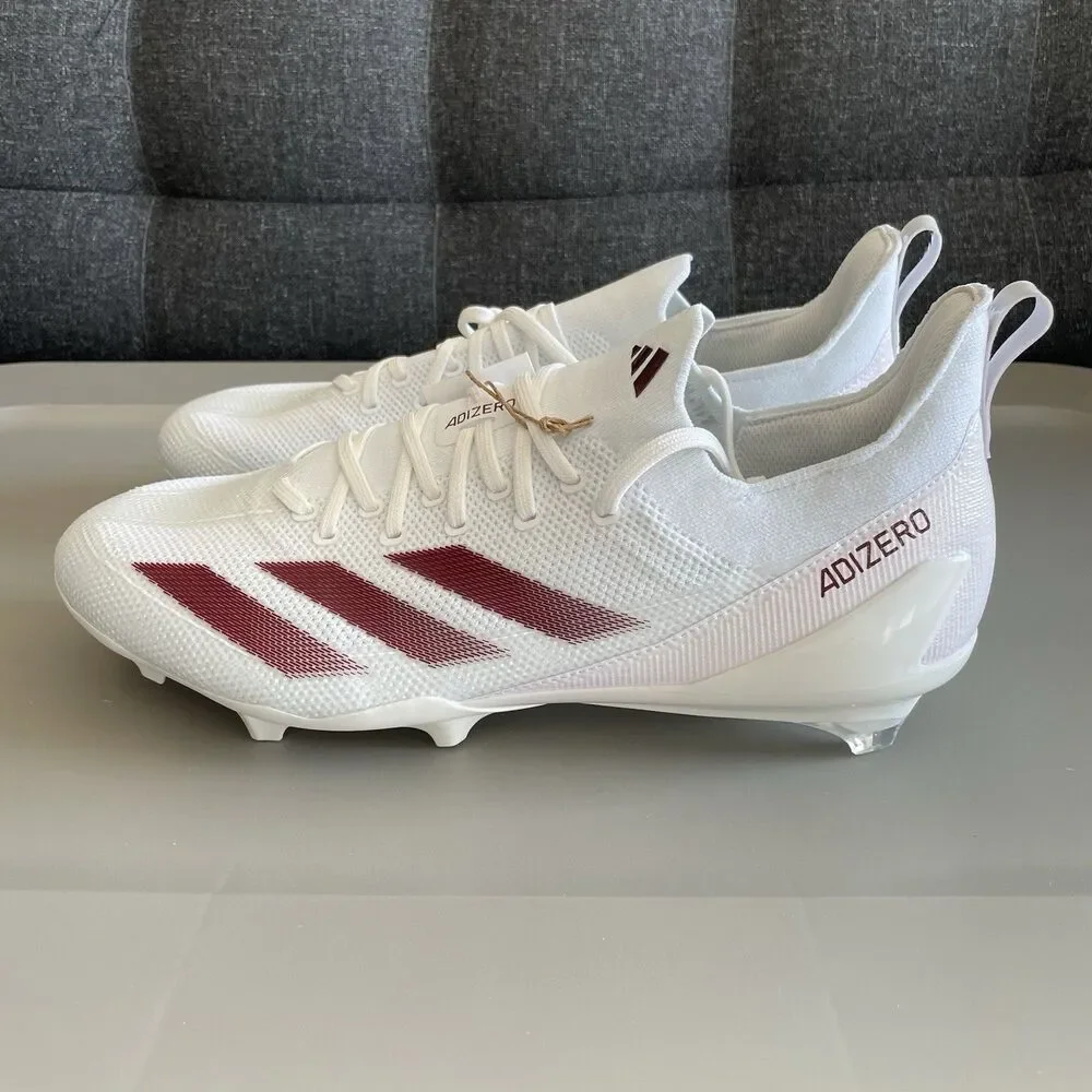 adidas Men’s Size 11 - ADIZERO ELECTRIC+ FOOTBALL CLEATS White/Maroon NEW